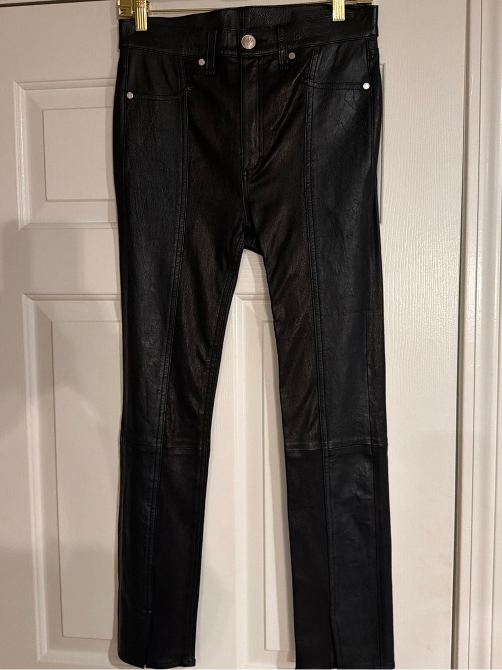 Rag & Bone Evelyn black leather pants retail $1,200!! Sz 27